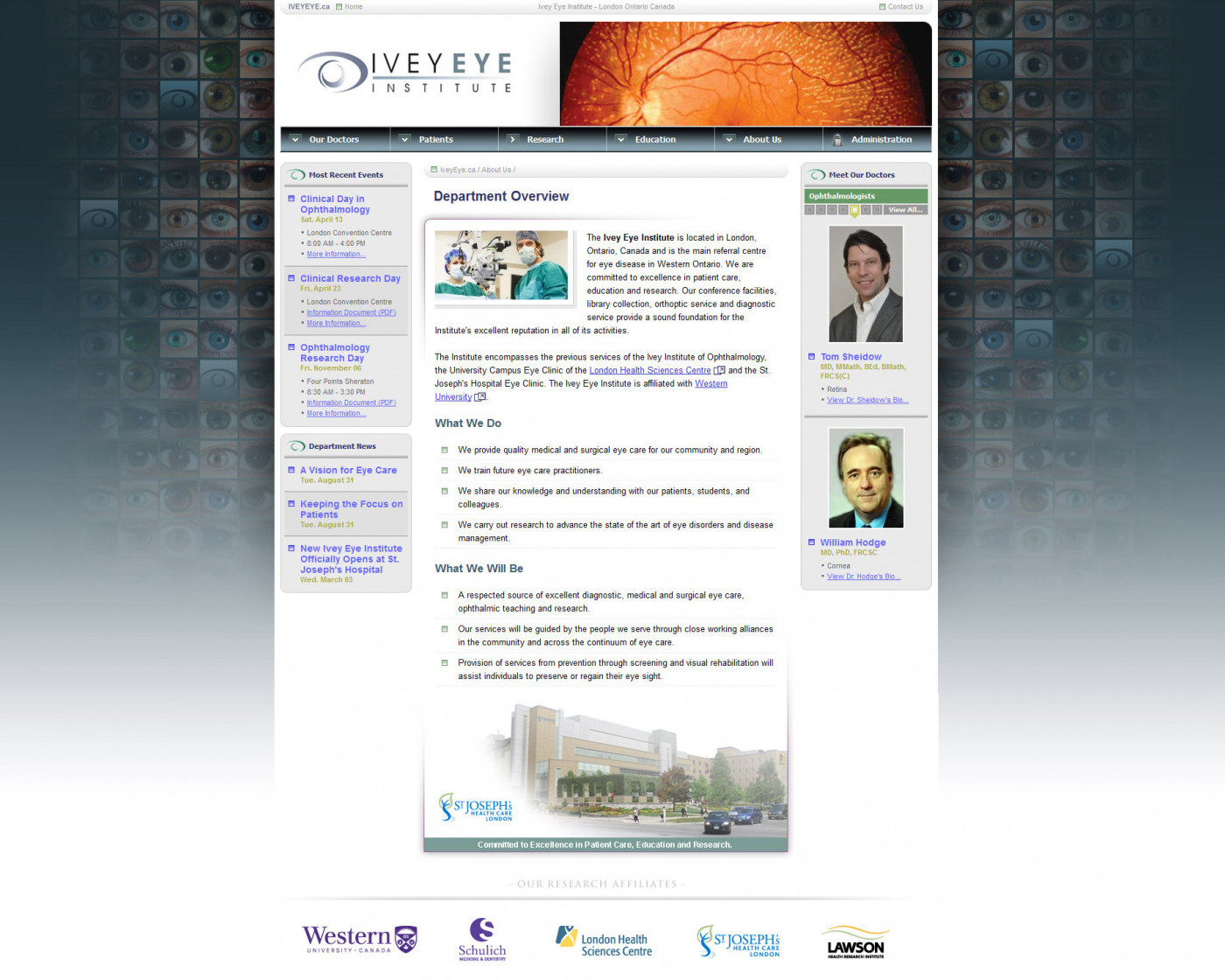 Screenshot: Ivey Eye Institute Web Site